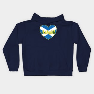 Ashgill Scotland UK Scotland Flag Heart Kids Hoodie